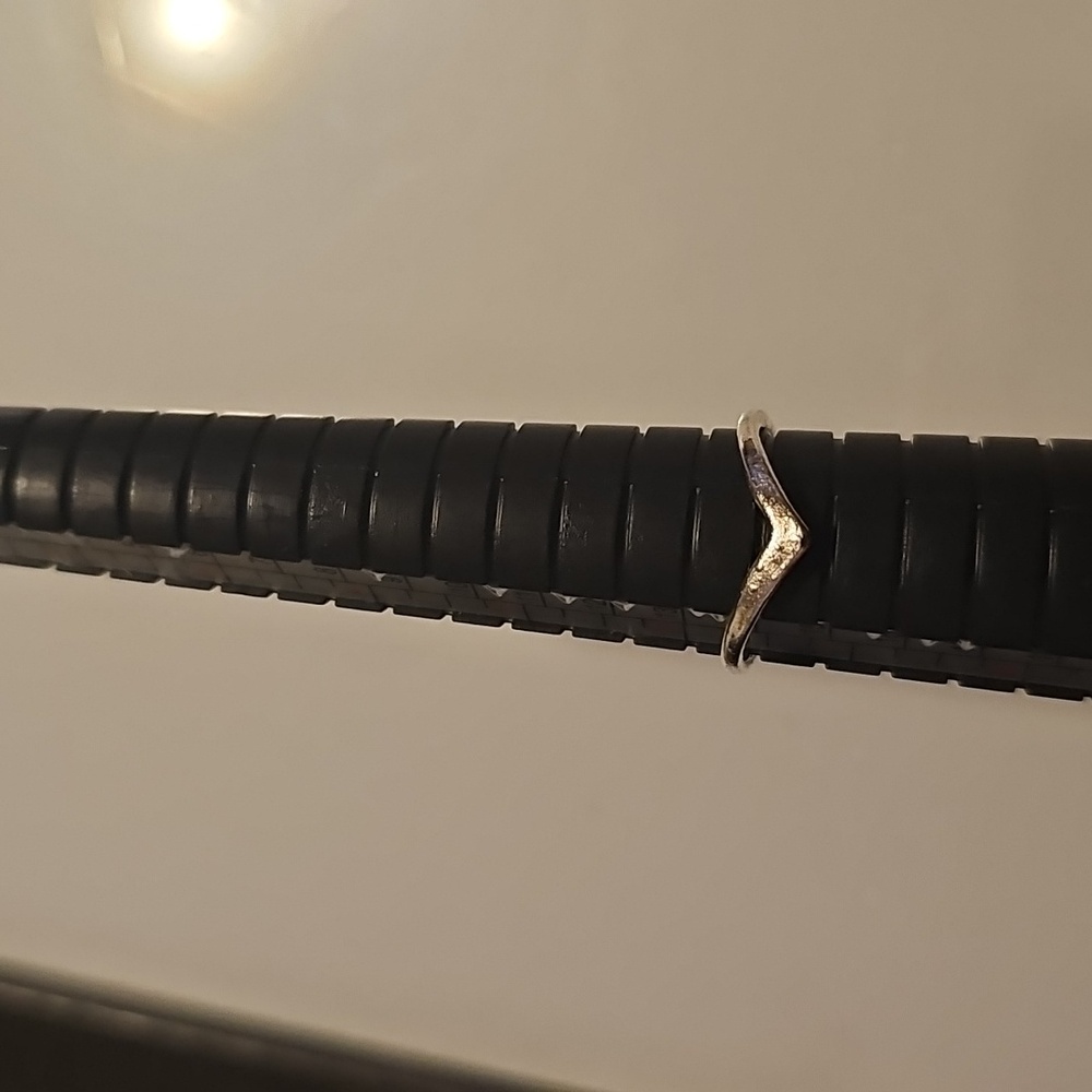 Silver  Tone Chevron Ring